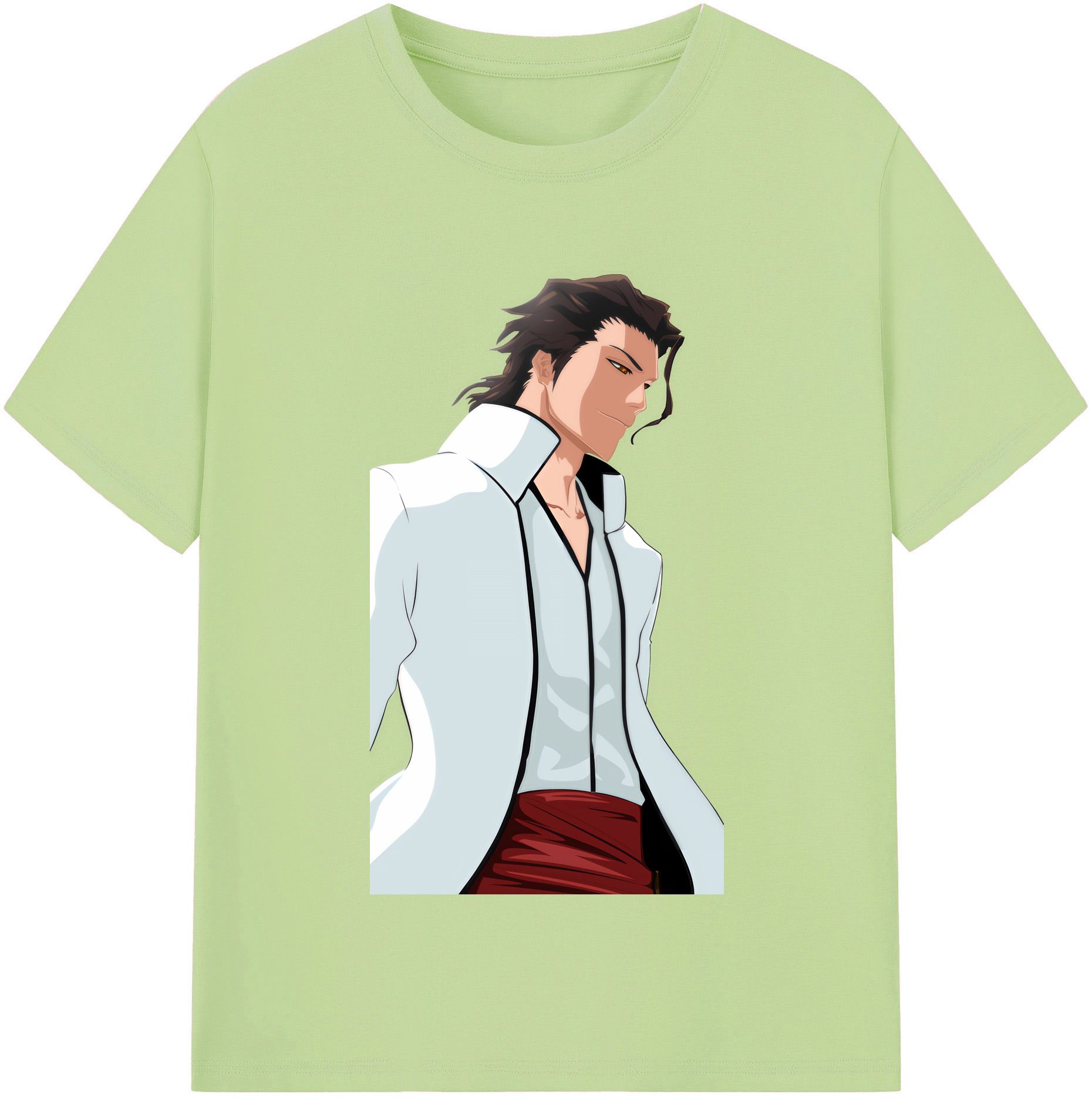 （画像用） ブリーチ 藍染 惣右介（あいぜん そうすけ） BLEACH Aizen Sousuke 綿100％半袖Tシャツ（フロントプリント）